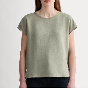 Everlane The Muscle Top in Linen, sage green, medium, EUC